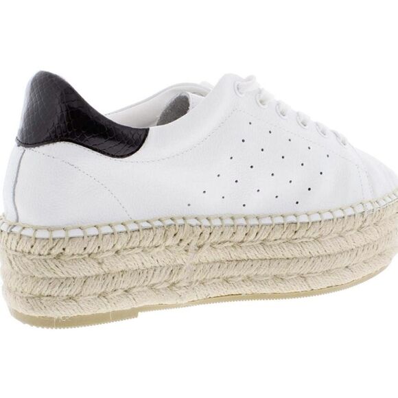 Steve Madden White Leather Platform Sneakers - Picture 2 of 8